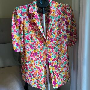 Floral Short Sleeve Blazer